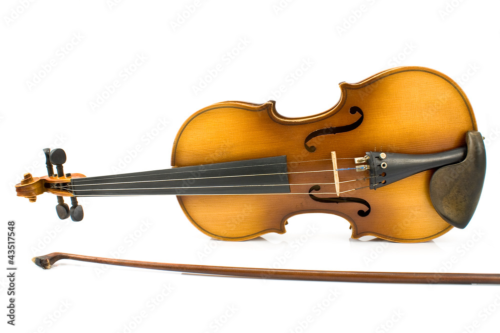 Old Violin with Bow