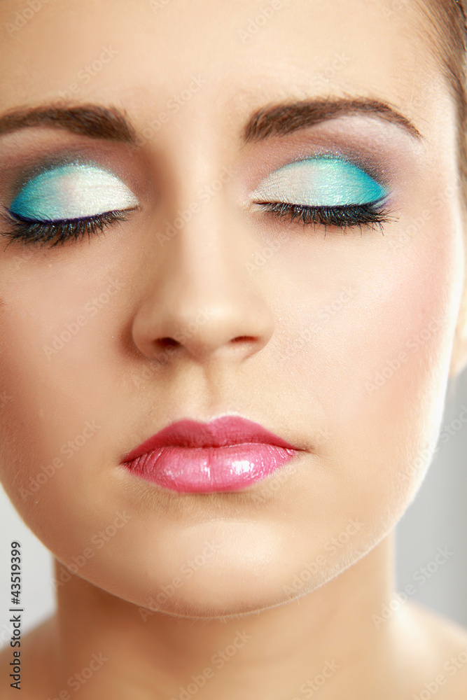 Woman eye with exotic style makeup