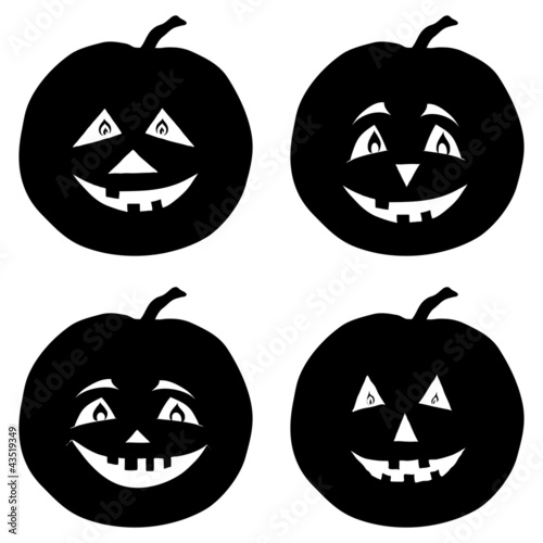 Pumpkins Jack O Lantern, silhouettes