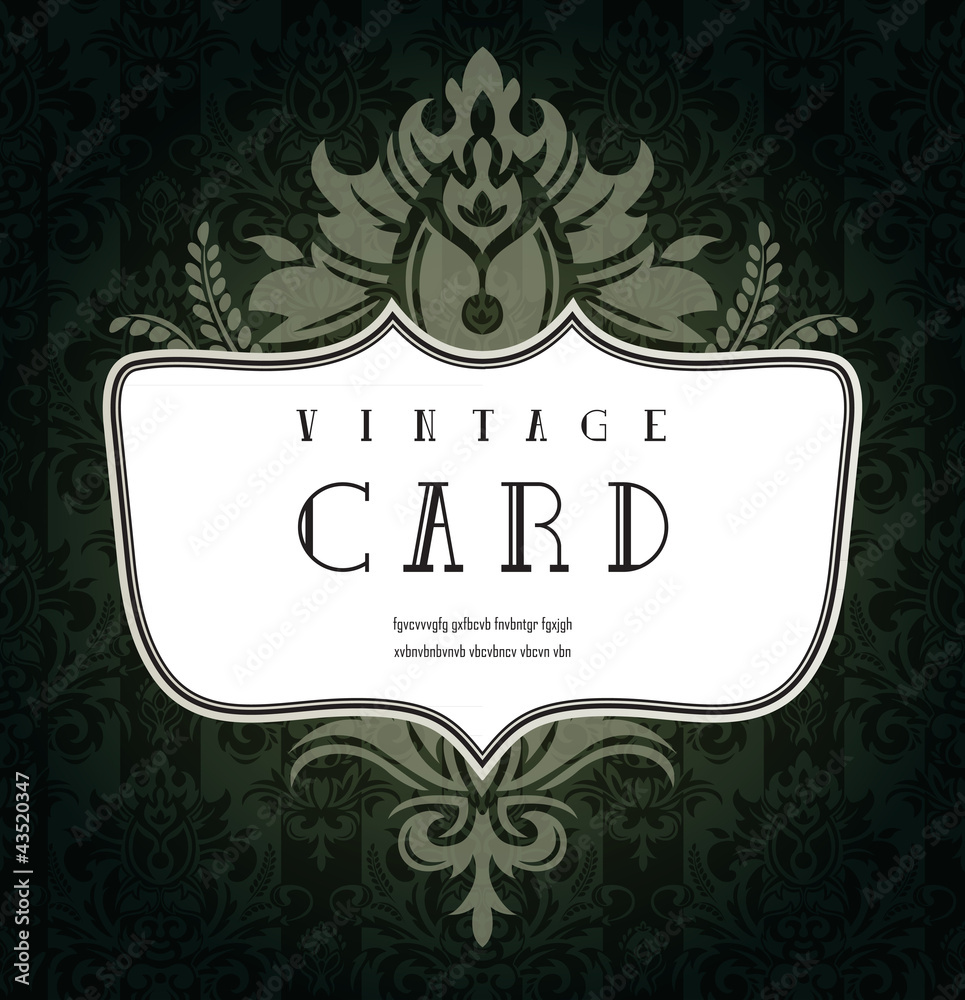 Abstract vintage card with ornate pattern.