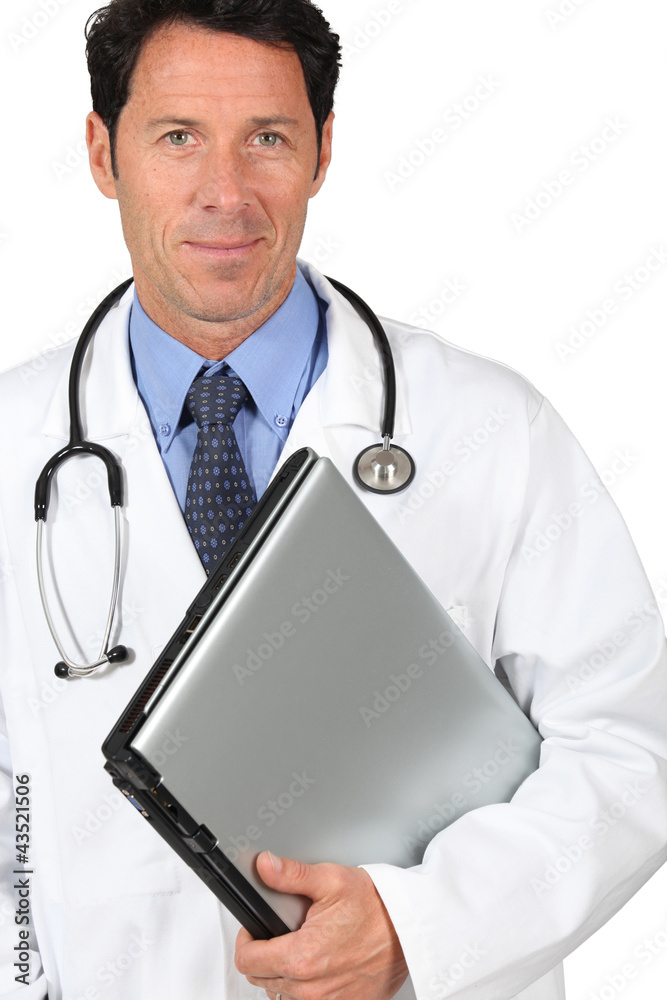 Doctor with stethoscope and laptop Doctor with stethoscope and laptop