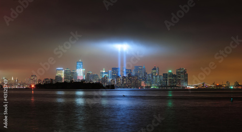 Urban city skyline at night