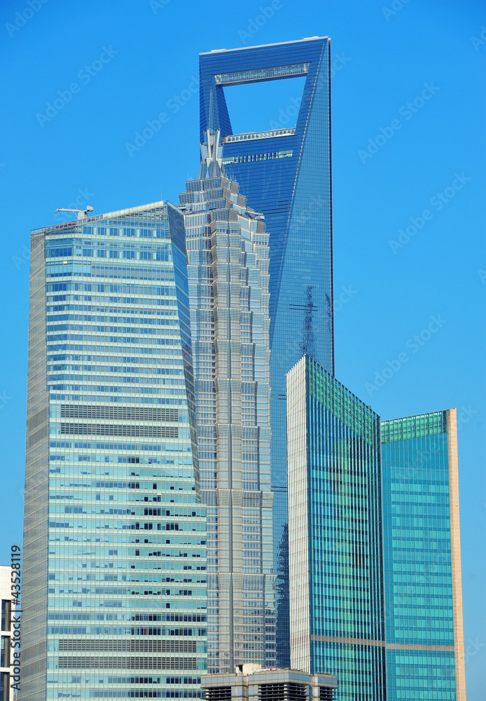 Naklejka premium Shanghai skyline