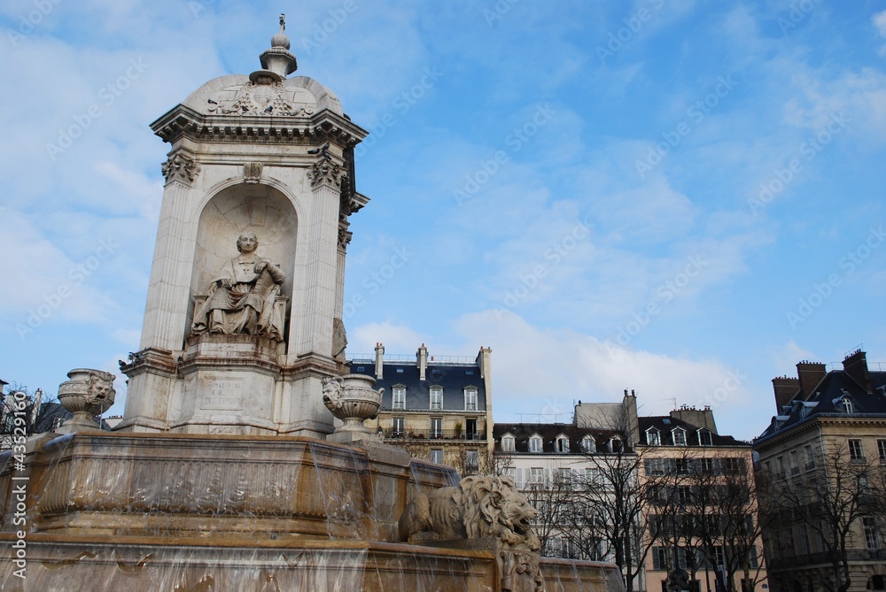 Ancient Saint Sulpice fountain, Paris, France Ancient Saint Sulpice fountain, Paris, France