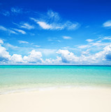 Sunny Tropical Beach  And Paradise Island
