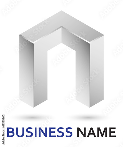 Alphabet logo design - abstract letter n (lower-case)