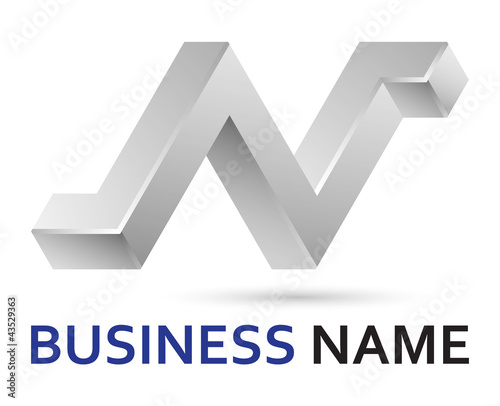 Alphabet logo design - abstract letter N