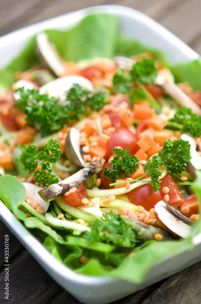 Vegane Vorspeisen mit Salat