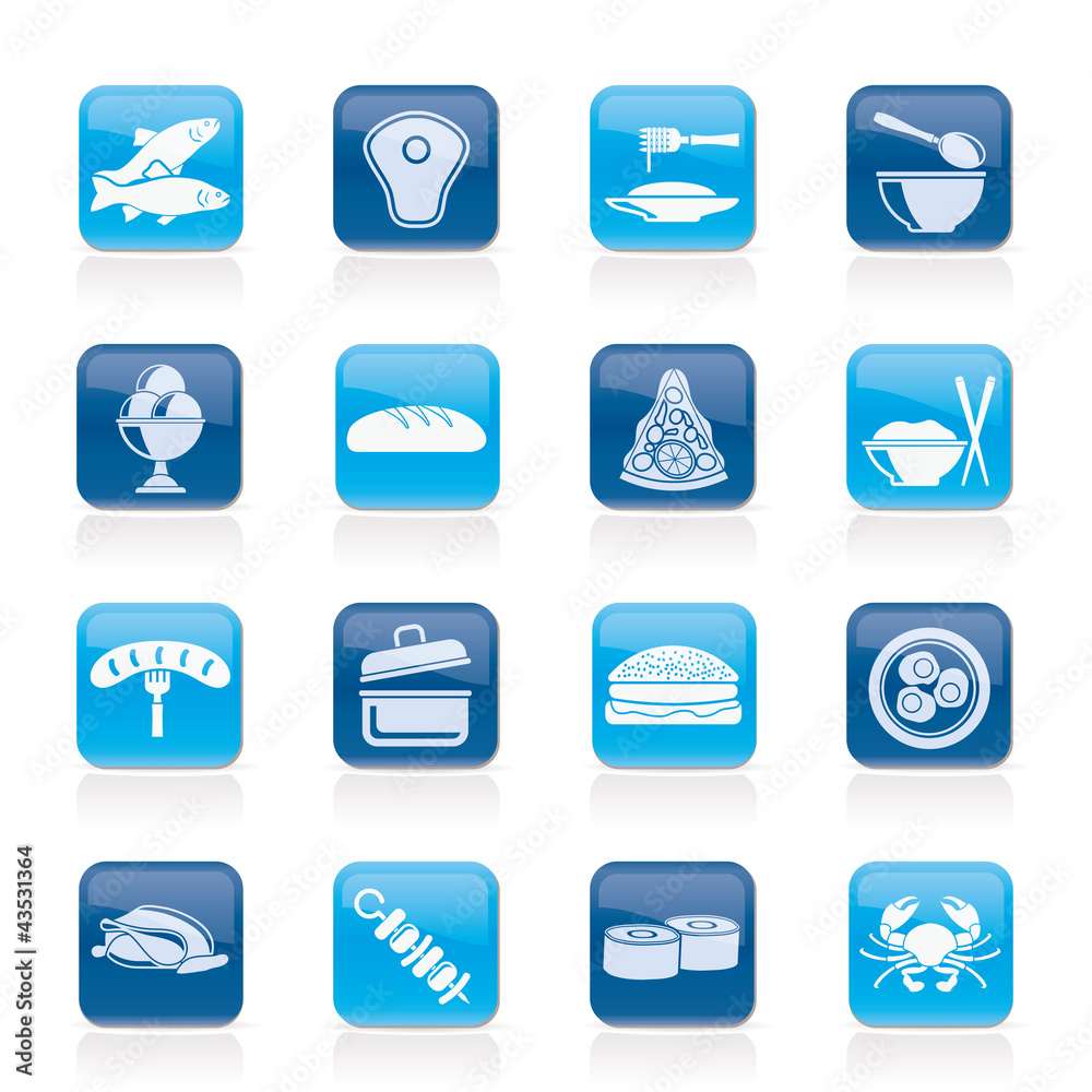 Different kind of food icons - vector icon set Different kind of food icons - vector icon set