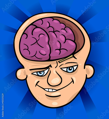brainy man cartoon illustration