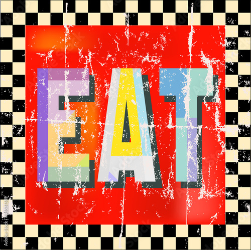 Vintage diner sign, vector illustration, scalable