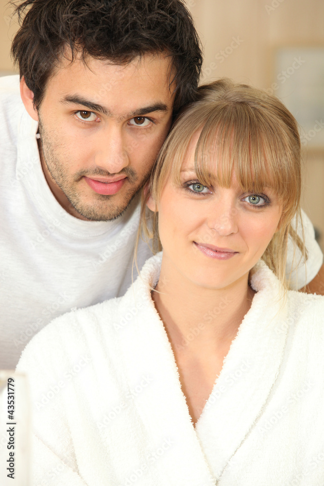 portrait of couple at home