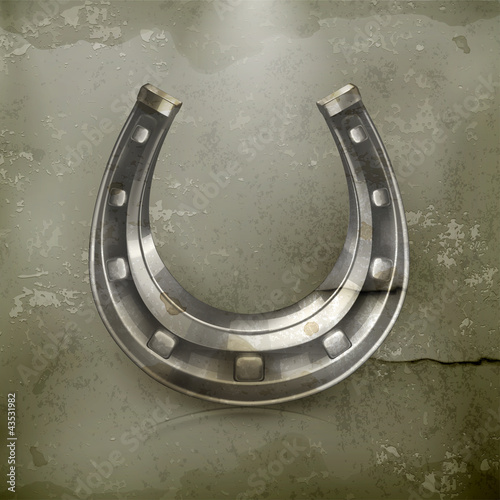 Lucky horseshoe, old-style vector