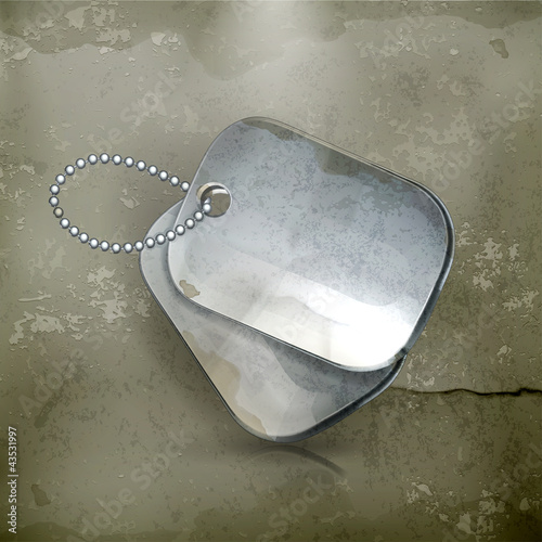 Military dog tags, old-style vector