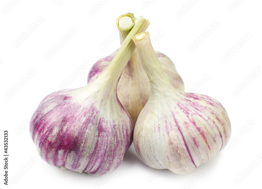 Obraz premium Three fresh garlic