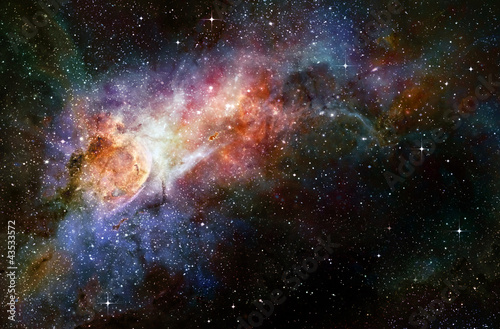 Fototapeta Naklejka Na Ścianę i Meble -  starry deep outer space nebual and galaxy