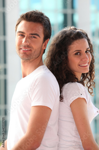 Couple in white t-shirts © auremar