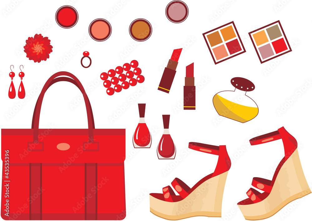 Set of red accessories