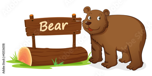 bear and name plate