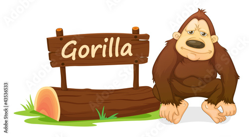 gorilla and name plate