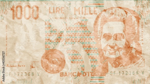 Vecchia moneta italiana mille lire