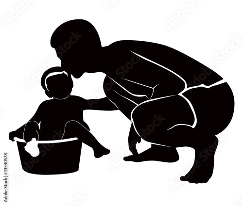 dad bathe your child family