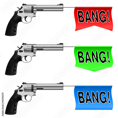 Guns with Bang Flags
