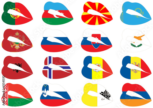 Lips on flags