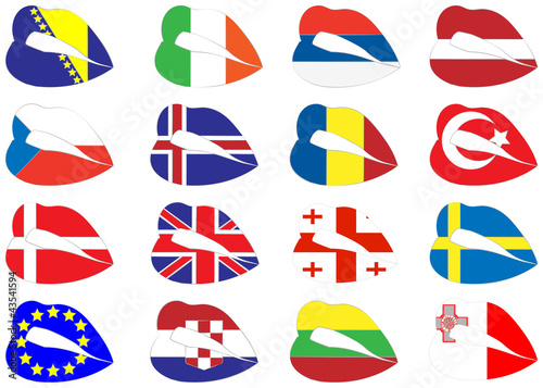 Lips on flags