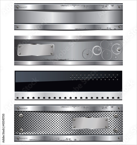 Abstract metal banners