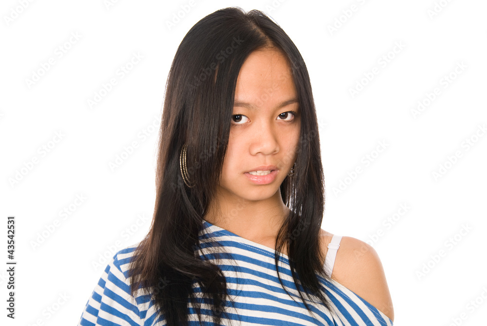 Portrait of young girl on a white background Portrait of young girl on a white background