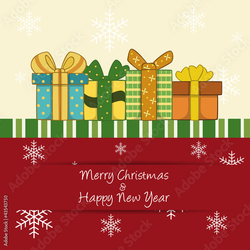 merry christmas card with empty space - regali di natale