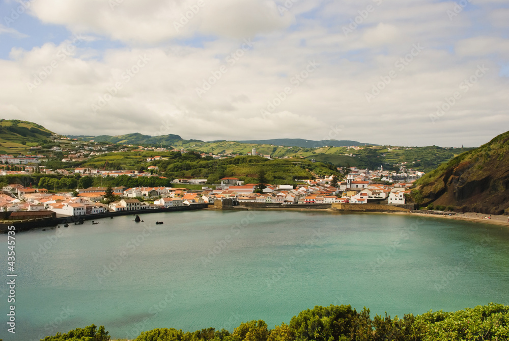 Horta with bay, Faial island, Azores