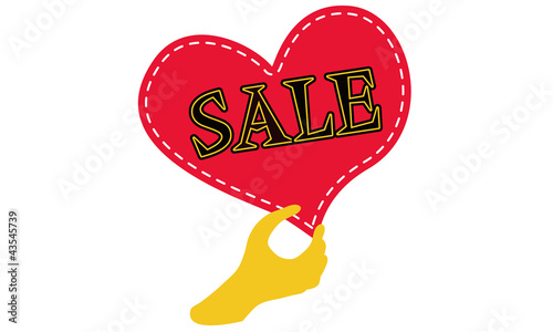 Red heart with hand: Hot Sale now!