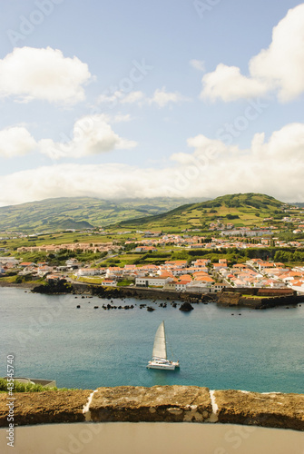 View to Horta, biggest city of Faial island, Azores