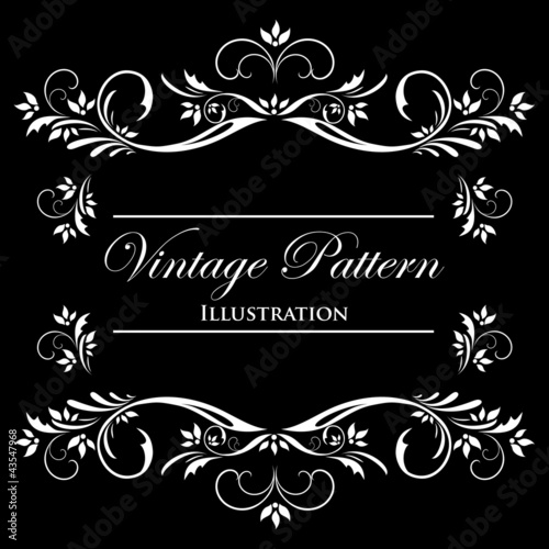 White vector frame on a black background