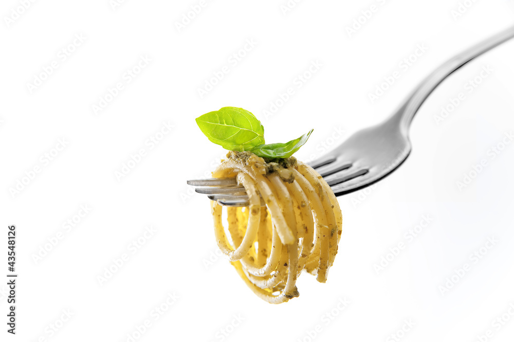 Spaghetti pesto genovese - obrazy, fototapety, plakaty 