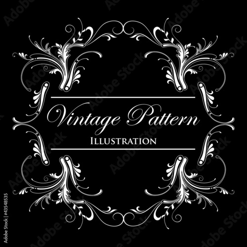White vector frame on a black background