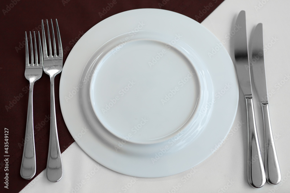 Elegant table setting with fork, knife