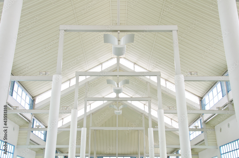 The structure white roof. The structure white roof.