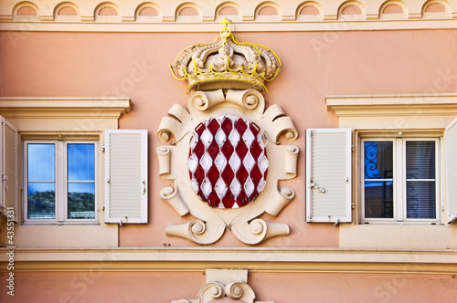 Quadro su tela Blason monégasque dans la vieille ville de Monaco