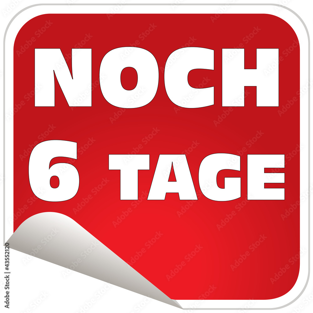 Button Noch 6 Tage StockIllustration Adobe Stock