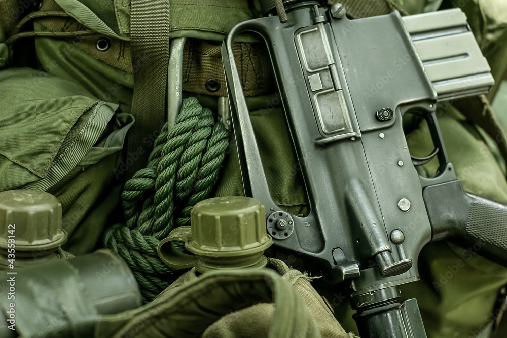 Soldier tools and military gear for war Soldier tools and military gear for war