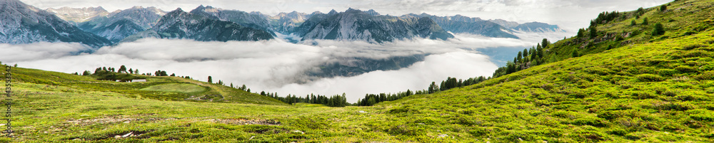 Beautiful panorama of Tyrol - obrazy, fototapety, plakaty 