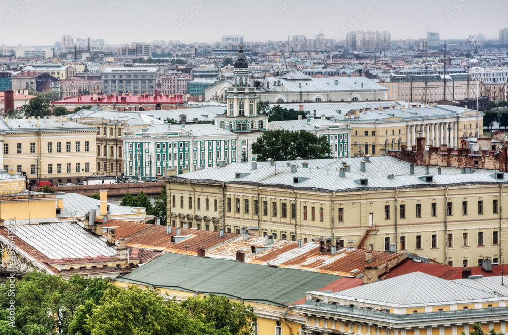 view over the rooftops of St. Petersburg