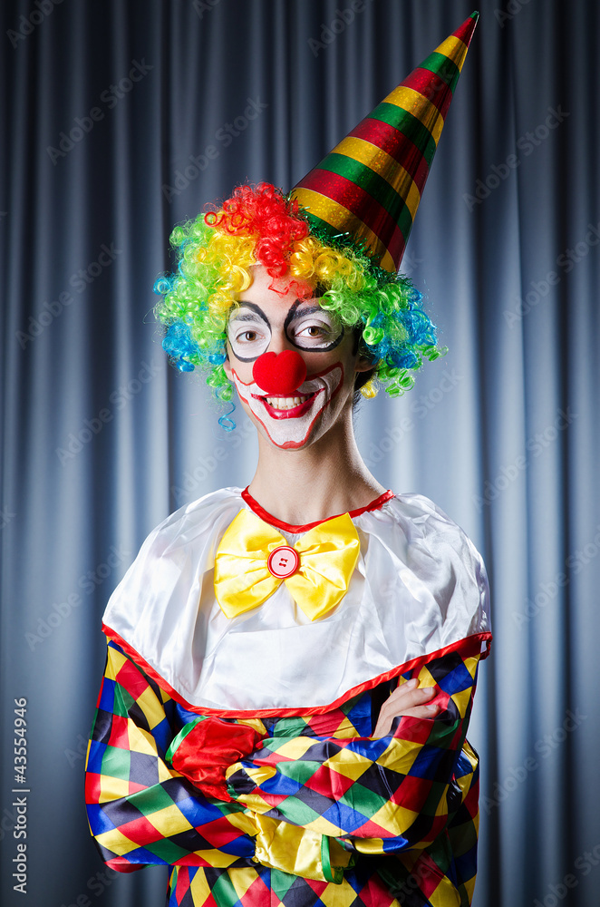 Funny clown in studio shooting Funny clown in studio shooting