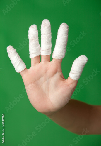 Fingers with Bandage