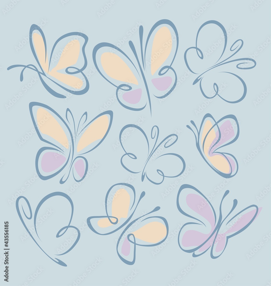 Butterfly design elements Butterfly design elements