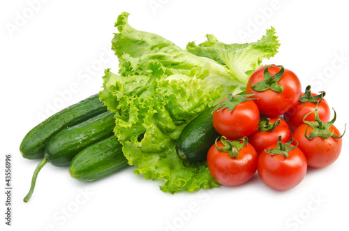 Cucumbers and tomatoes ready for salad