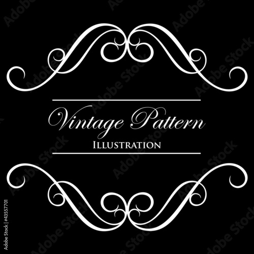 White vector frame on a black background